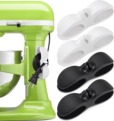SisBroo Cord Organizer 4 Pack for Kitchen Appliances Black White Winder