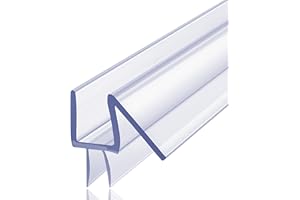 Butecare Premium Frameless Shower Door Bottom Seal Strip for Glass Doors - Shower Door Seal Sweep (1/4”x 39”, Clear Vinyl)