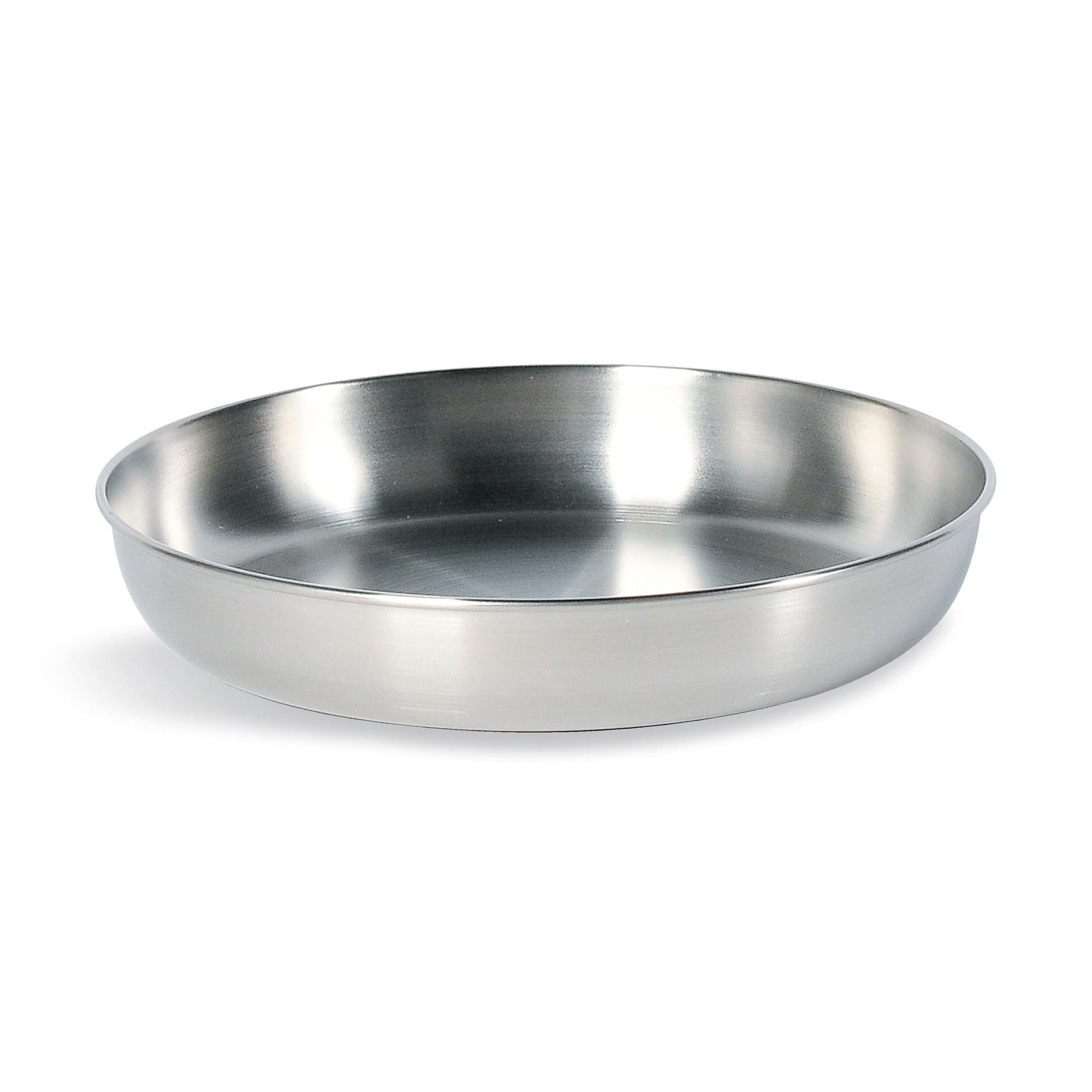 Tatonka Picnic Plate (Diameter 16.5) - Flat Camping Plate Made of High-Quality Stainless Steel (18/8) - Food Safe and Resistant to Fruit Acids, Silver