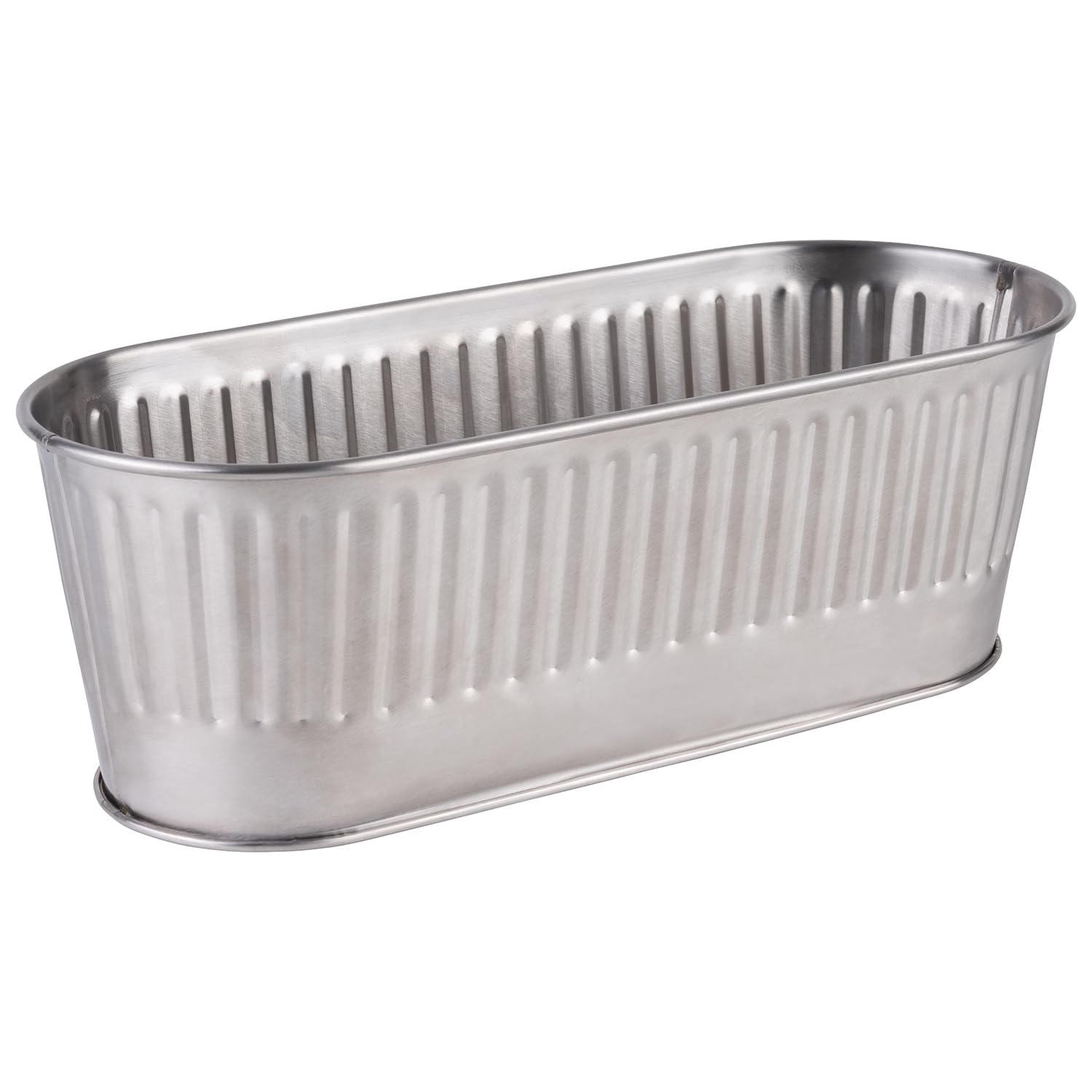 APS 11752 Cutlery Container/Basket, Bread Basket, Plant Basket, 29.5 x 12 cm, Height 10 cm, 2 Litres, Stainless Steel, Black