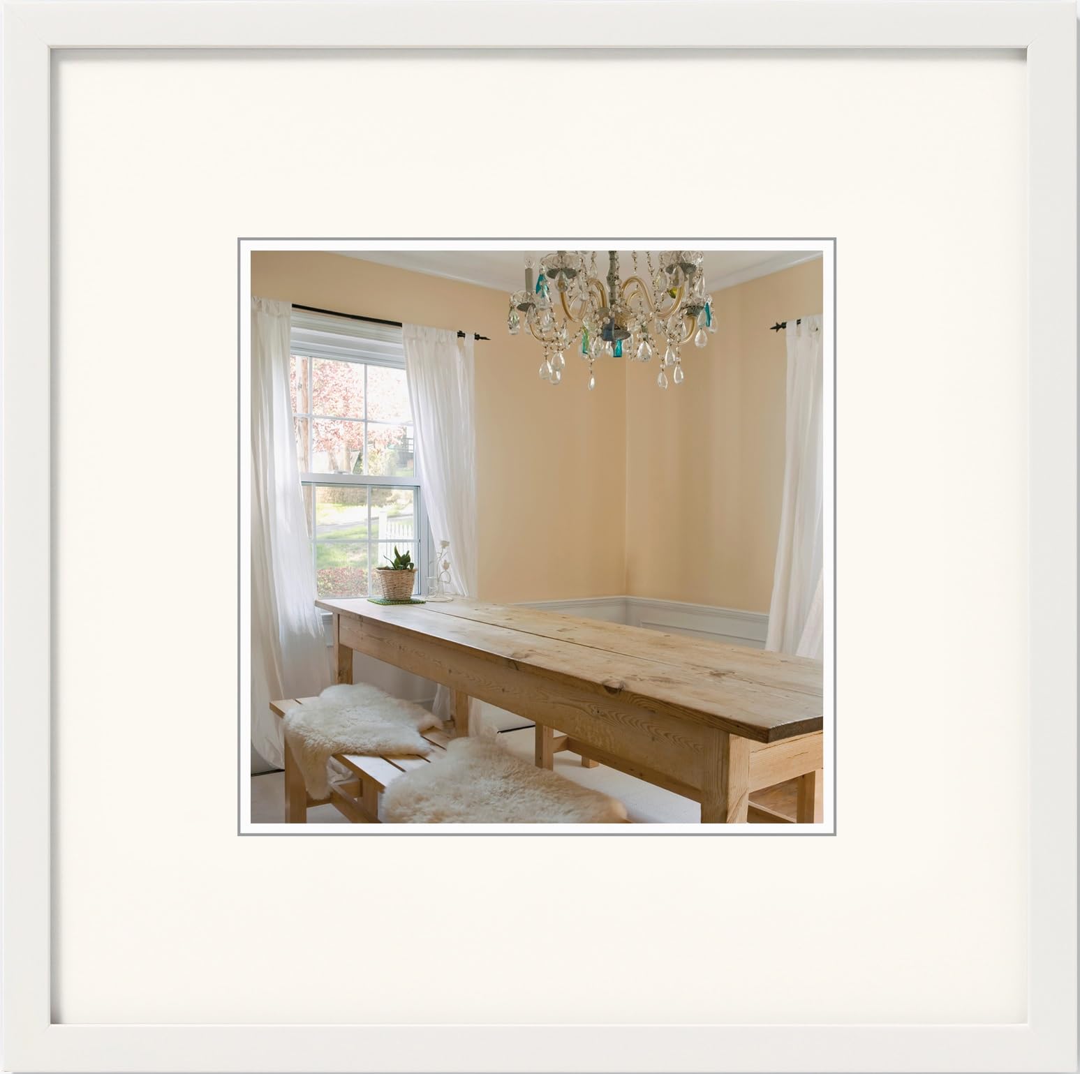 walther Design Picture Frame Polar White 30 x 30 cm Peppers Wooden Frame BP330V