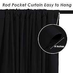 Black Backdrop Curtains 2 Panels 5ft x 10ft