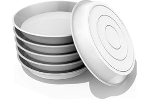 UPMCT 6 Pack Plant Saucer, 4 6 8 10 12 Inch Durable Plant Tray Flower Pot Saucer Round Pallets for Indoors and Outdoor, Plant Container Accessories (8 Inch, White)