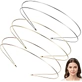HJZHII 3 Pcs Thin Metal Headbands, Double-Layer Hairbands Thin Hair Band Elegant Headband Metal Hair Band Bridal Hairstyle Accessories for Women Bridal Wedding Birthday Parties(Silver,Gold,Rose Gold)