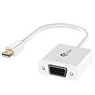 Mini DP to VGA, Rankie Gold Plated 1080P Mini DisplayPort (Thunderbolt Port Compatible) to VGA Male to Female Adapter Converter (White)