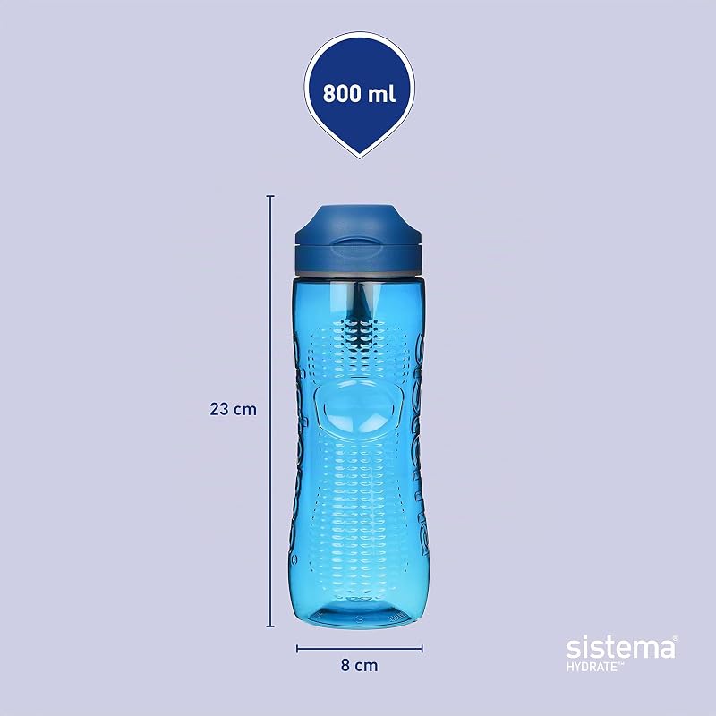 Hydrate Tritan Swift Wasserflasche | 800 ml | Auslaufsichere Wasserflasche | Ocean Blue & Misty Purple | 2 Stück