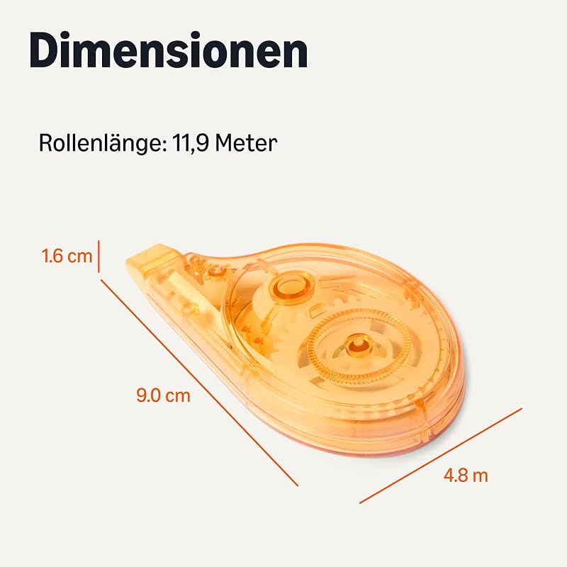 Korrekturband, 10er-Pack, Roller, Stift, Mausform, sofort trocknend, 12 m lang, grün, lila, orange, rot, blau