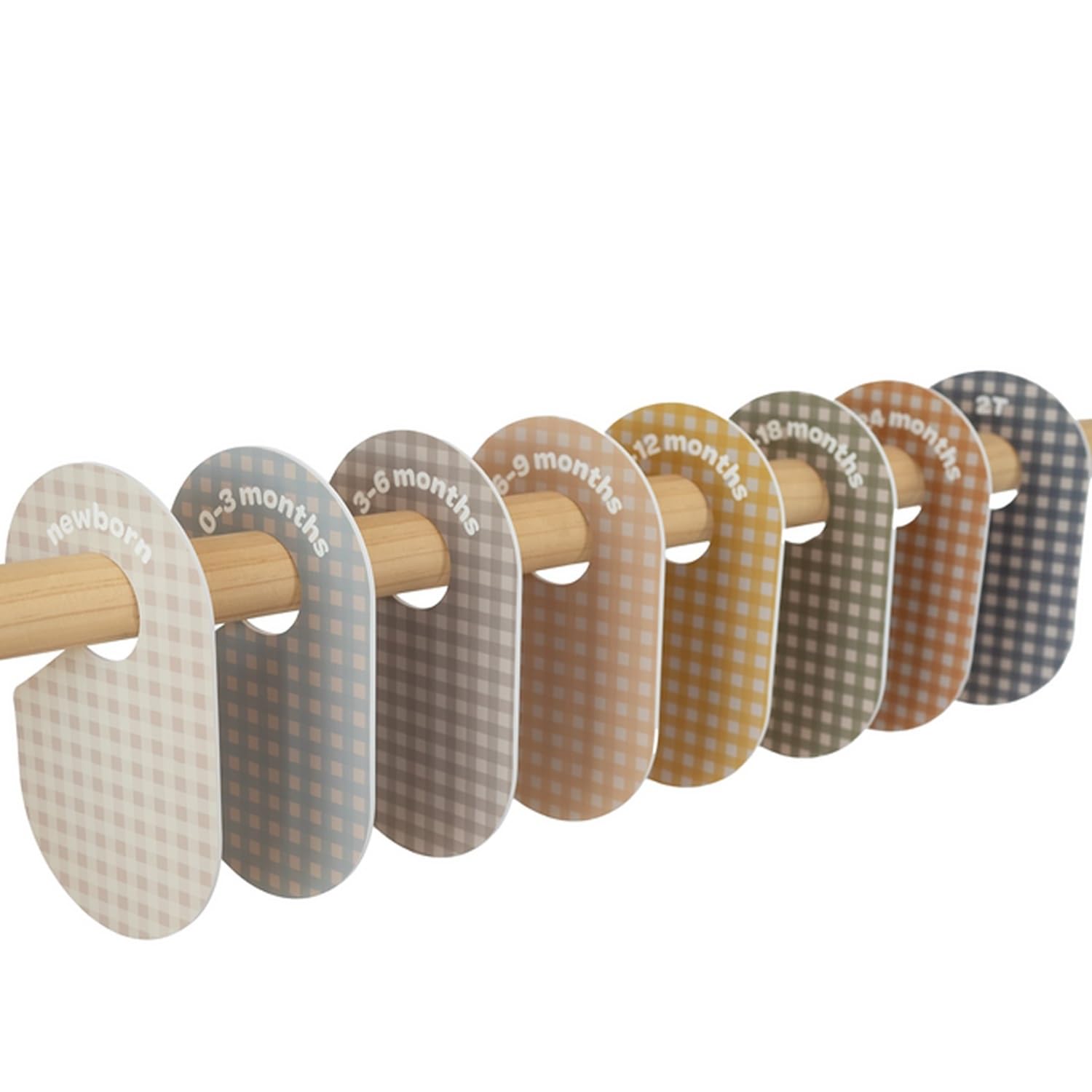 3 Sprouts Baby Wardrobe Dividers Set of 8 - Hanger Closet Divider, Clothes Organiser - Nursery Organization for Baby Clothing by Size or Age from Infant to Toddler Boy & Girl - Gingham