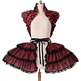 COSDREAMER Women Victorian Petticoat Gothic Steampunk Ruffles Corset Crop Hoop Skirt