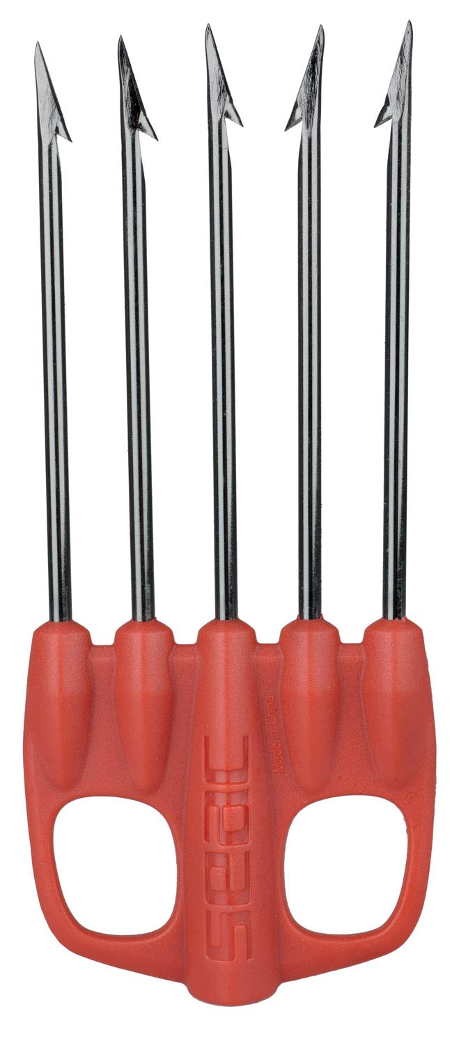 SEAC Unisex Killer Special Harpoon with 5 Burnish Special Prongs and Dual Central Barbs, Red, One Size UK