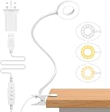 iZELL LED Desk Lamp with USB Adapter 3 Color Modes 10 Brightness Clamp Light
