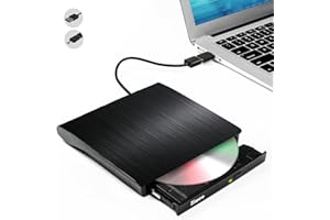 External DVD Drive USB 3.0 Type-C CD Burner Portable CD +/-RW Drive DVD Player for ROM Rewriter Burner Compatible with Laptop