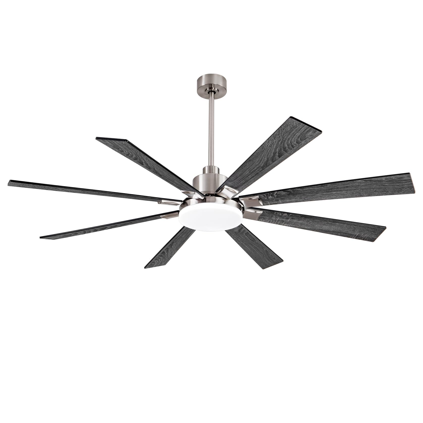 Photo 1 of 72” Large Ceiling Fans, Ceiling Fan with Remote Control and Wall Switch, 6-Speed Reversible Silent DC Motor, Dual Finish 8 Blades, Indoor/Outdoor Gray Contemporary Ceiling Fan for Living Room, Patio