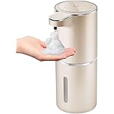 Gotofine Automatic Foaming Soap Dispenser,4-Level Adjustable Foam, Wall Mount,USB Rechargeable,12.8oz/ 380ml,Touchless Hand & Dish Soap Dispenser for Bathroom, Kitchen,Hotel, Restaurant