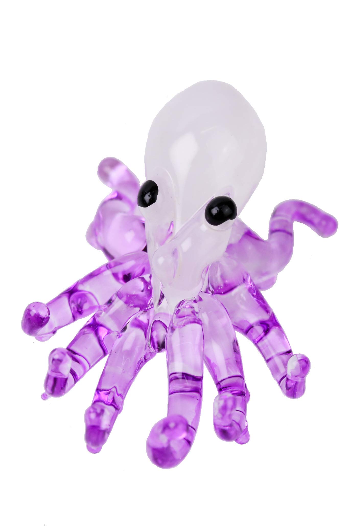redchocol8® Handmade TINY Purple Glass Octopus Miniautre Little Garden Ornament Gift Collection Terrarium Decor