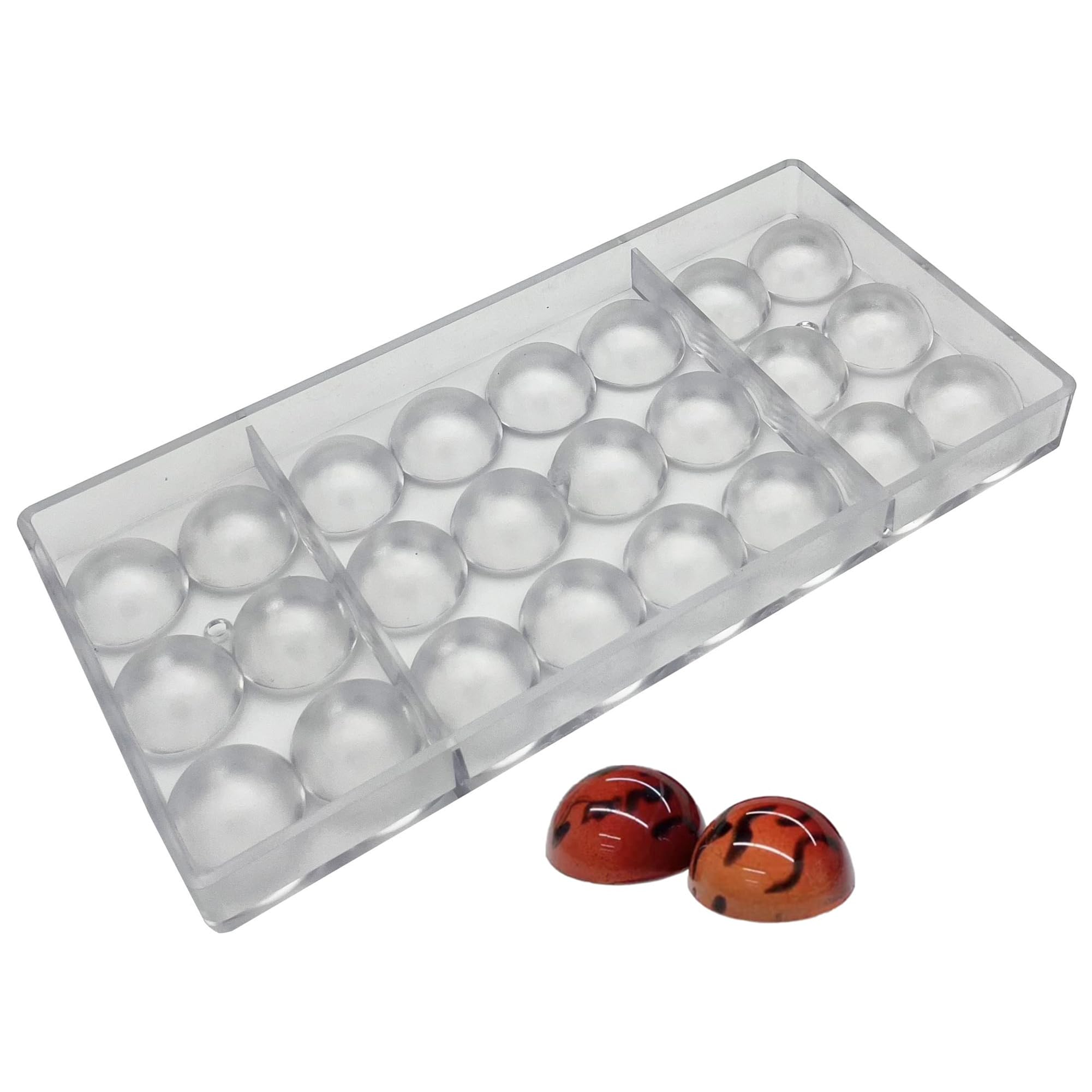 Photo 1 of Goldbaking Semi Sphere Chocolate Mould PC Polycarbonate Hemisphere Chocolate Mold (s 1.2inch)