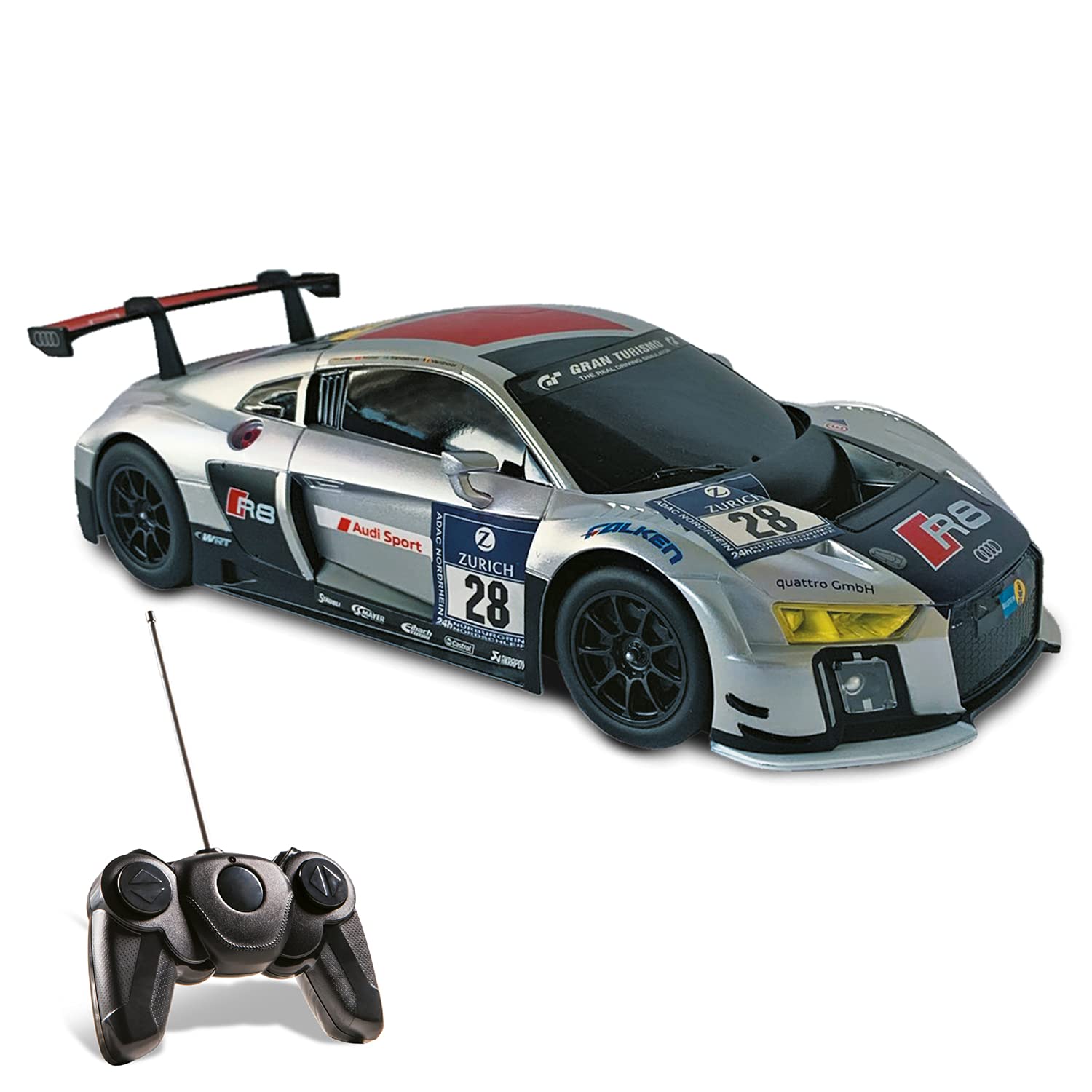 Mondo Motors, AUDI R8 LMS, 1: 18 Scale Model, Up to 8 km/h Speed, Toy Car for Children, Multicolored, 63386