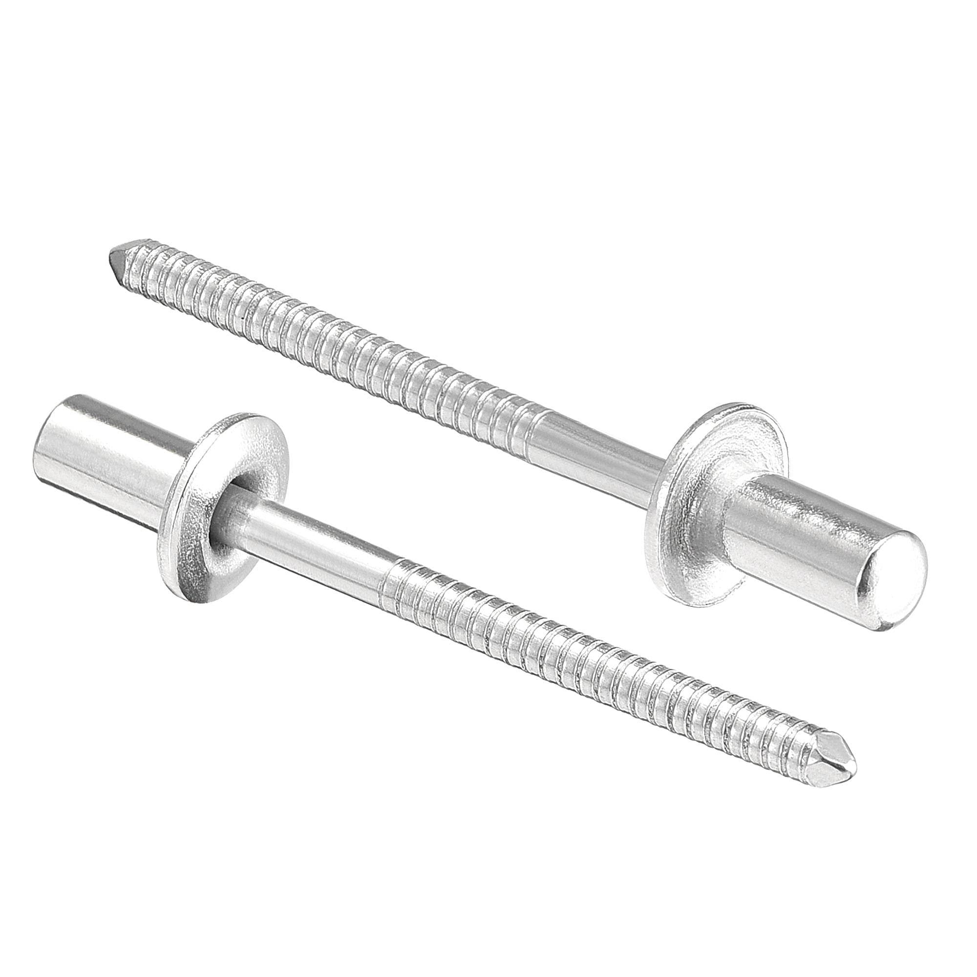 sourcing map Blind Rivets, 304 Stainless Steel Pull Rivets Core Decoration Rivets 4mm Diameter 9mm Grip Length Silver Tone, 100pcs