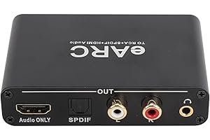 EARC Audio Extractor, 24 Bit 192KHz HDMI EARC ARC to Optical Audio Adapter with Volume Control, HDMI, Optical, 3.5mm Sound Ou