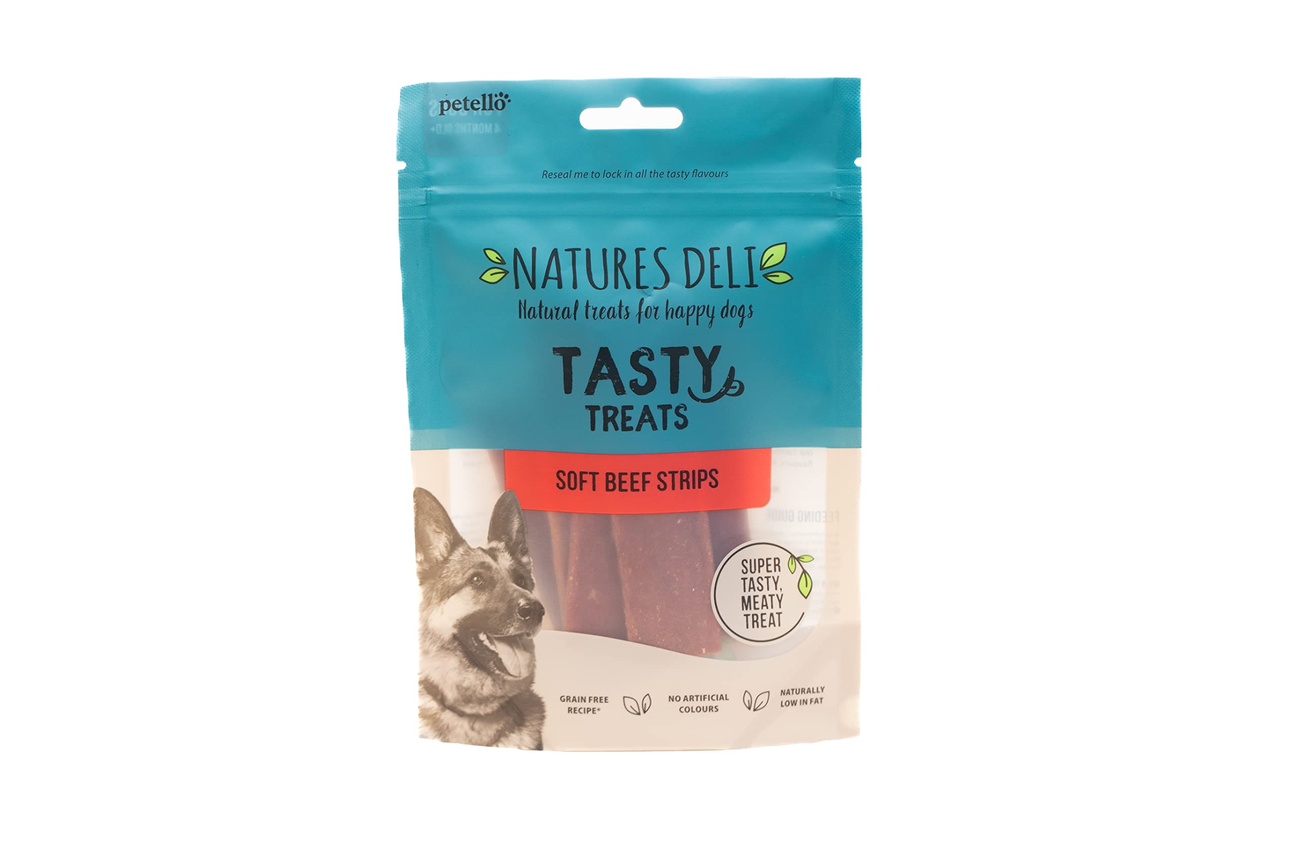 Natures Deli Soft Beef Strips Dog Treats, Grain Free Low Fat Treats for Dogs, High Protein Dog Chews - 100 g