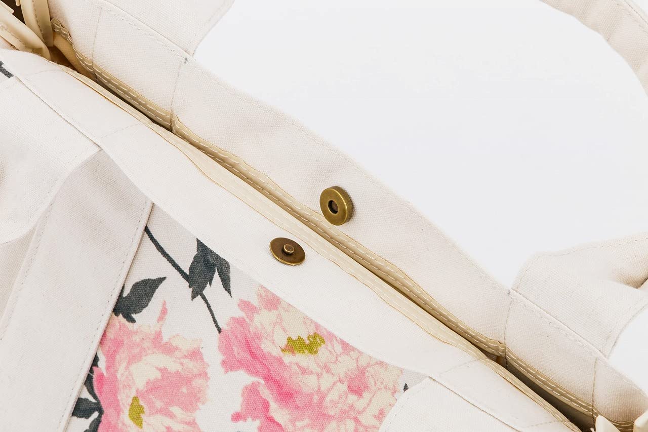 LAURA ASHLEY GARDEN TOTE BAG BOOK：6/1発売【ムック本付録】peonies柄のトートバッグ 上部にホック付き