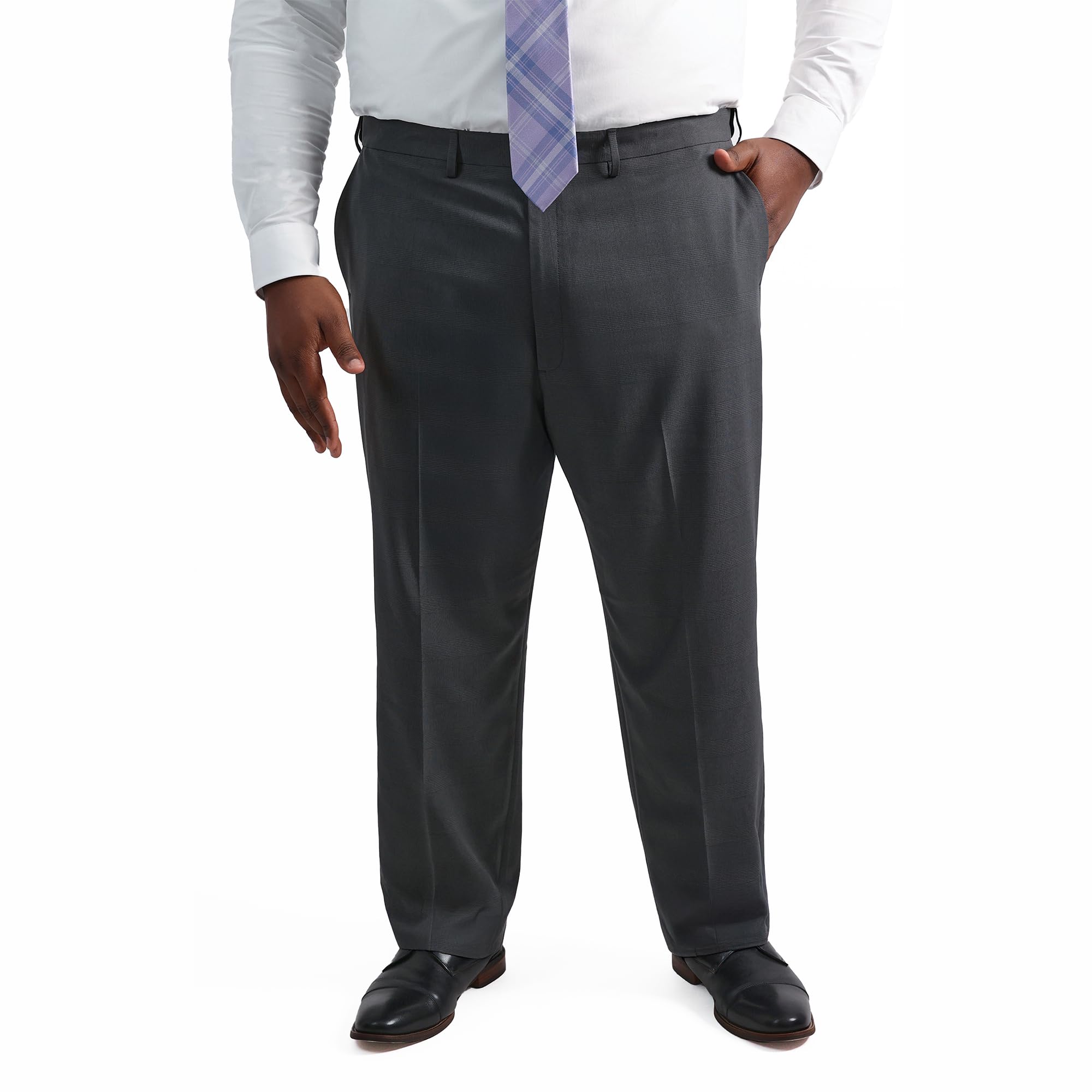 Haggar Men's Big and Tall Premium Comfort Classic Fit Flat Front Dress Pants Image