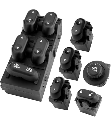 thumbnail image 2 of KIMISS Car Power Window Switch, ABS Plastic Black 2 of 11