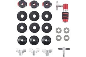 21PCS Cymbal Replacement Accessories, Standard Hi-Hat Clutch, Drum Cymbal Felt Pads Include Wing Nuts & Washers & Plastic Cym