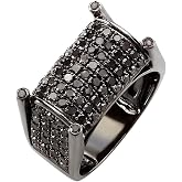 Dazzlingrock Black Rhodium Plated Round Black Diamond Mens Ring | 2.75 Ctw | 10K White Real Solid Gold