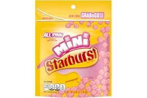 STARBURST Minis All Pink Fruit Chews Candy, 8 Oz Grab N Go Resealable Bag (Pack Of 8)