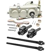 Reverse Gear Box Transfer Case Assembly with Dual 28.4 inch Drive Shafts for 4WD ATV UTV Quad Go Kart 150cc 200cc 250cc 300cc GY6 Engine Replacement 0.79 inch Output 6T Spline