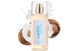 LAVANILA Vanilla Coconut Healthy Hair + Body Perfume Mist, 5 Fl Oz – Sweet & Tropical Fragrance Spray Formulated with Jojoba Oil, Madagascar Vanilla, Coconut, Tahitian Tiare Flower