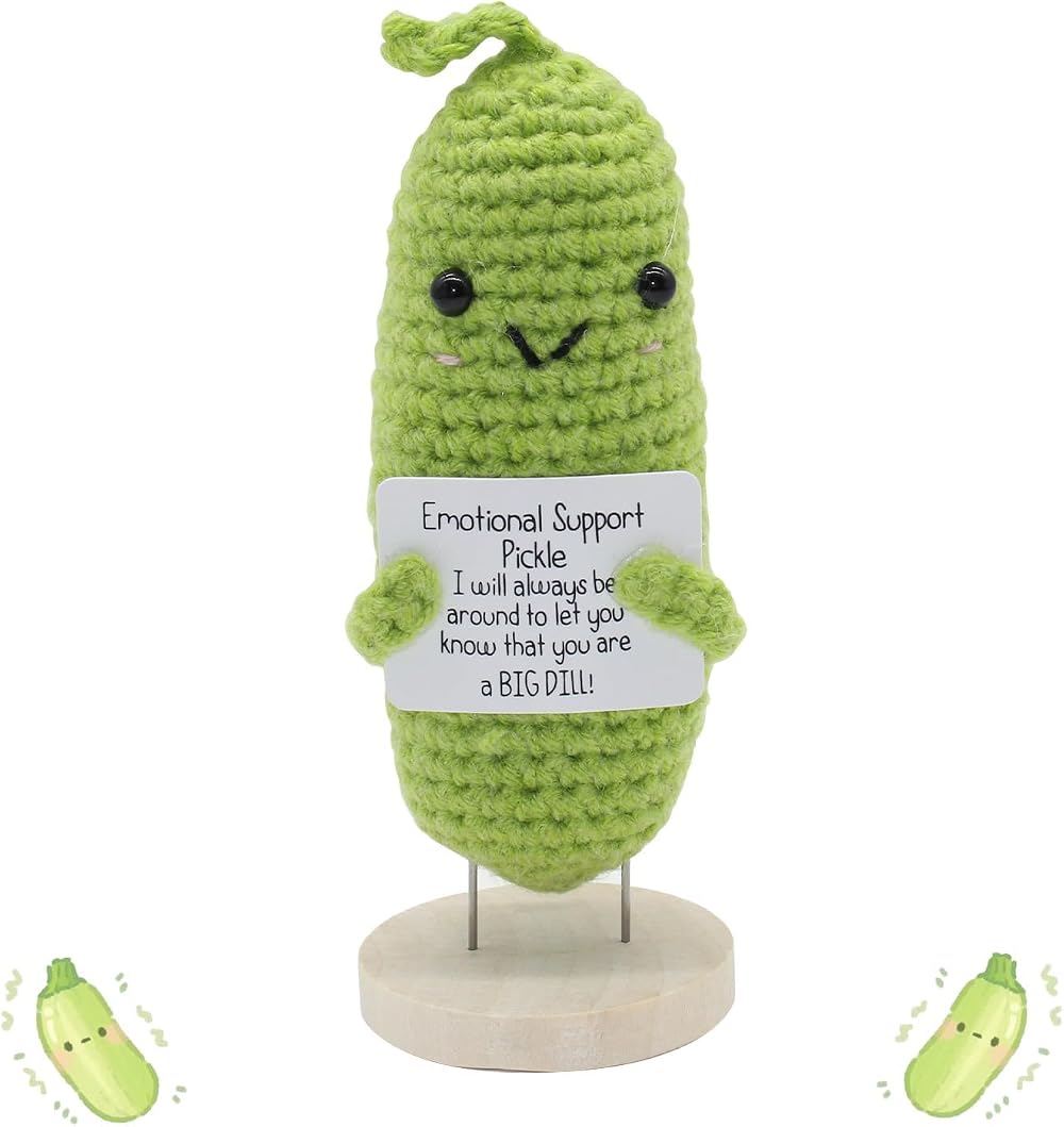 Ryvera Emotional Support Pickle - Cucumber Design with Stand
