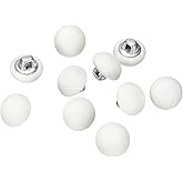 HARFINGTON 10pcs 16L Fabric Cloth Covered Button 10mm 3/8" Metal Shank Round Sewing DIY Buttons Craft Replacement Button for Sewing Clothing Suits Coats Blouses Sweaters, Cream White