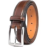 Fabio Valenti Genuine Leather Dress Belts For Men - Mens Belt For Suits, Jeans, Uniform With Single Prong Buckle