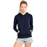 Sofra Women's Thin Cotton Pullover Hoodie Sweater (M, Navy - 1)