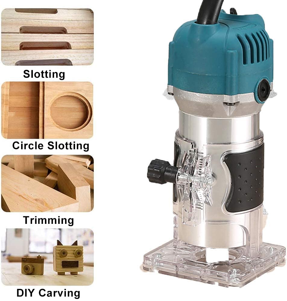 TwoWin Router Tool, 110V 800W Compact Palm Wood Router Tool for Woodworking, Electric Hand