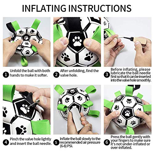 TIRTI Upgrade Dog Soccer Ball with Grab Tabs, Interactive Football