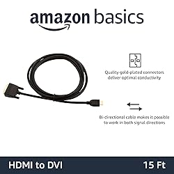 Amazon Basics HDMI to DVI Adapter Cable, Black, 15