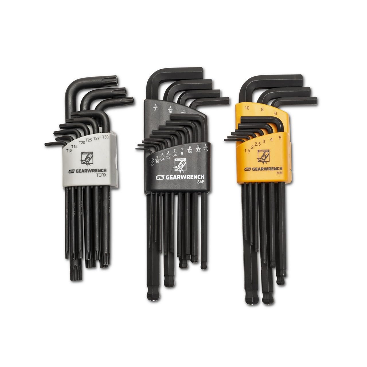 GearWrench 83527 Magnetic Long Ball End SAE/Metric/Torx® Hex Key Set, 31 Piece