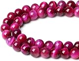 XIANNVXI Rose Pink Tigers Eye Beads 8mm 47 Pcs Jewelry Making