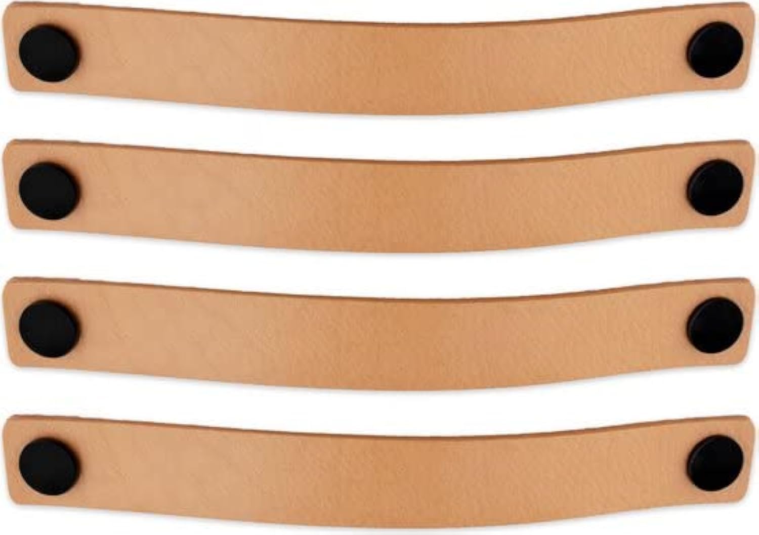 Brute Strength - Leather Handles for Furniture - Naturel - 4 Pieces - 25 x 3 cm - Cabinet Handle, Door Handle for Kitchen, Bathroom, Cabinets, Dresser, Wood