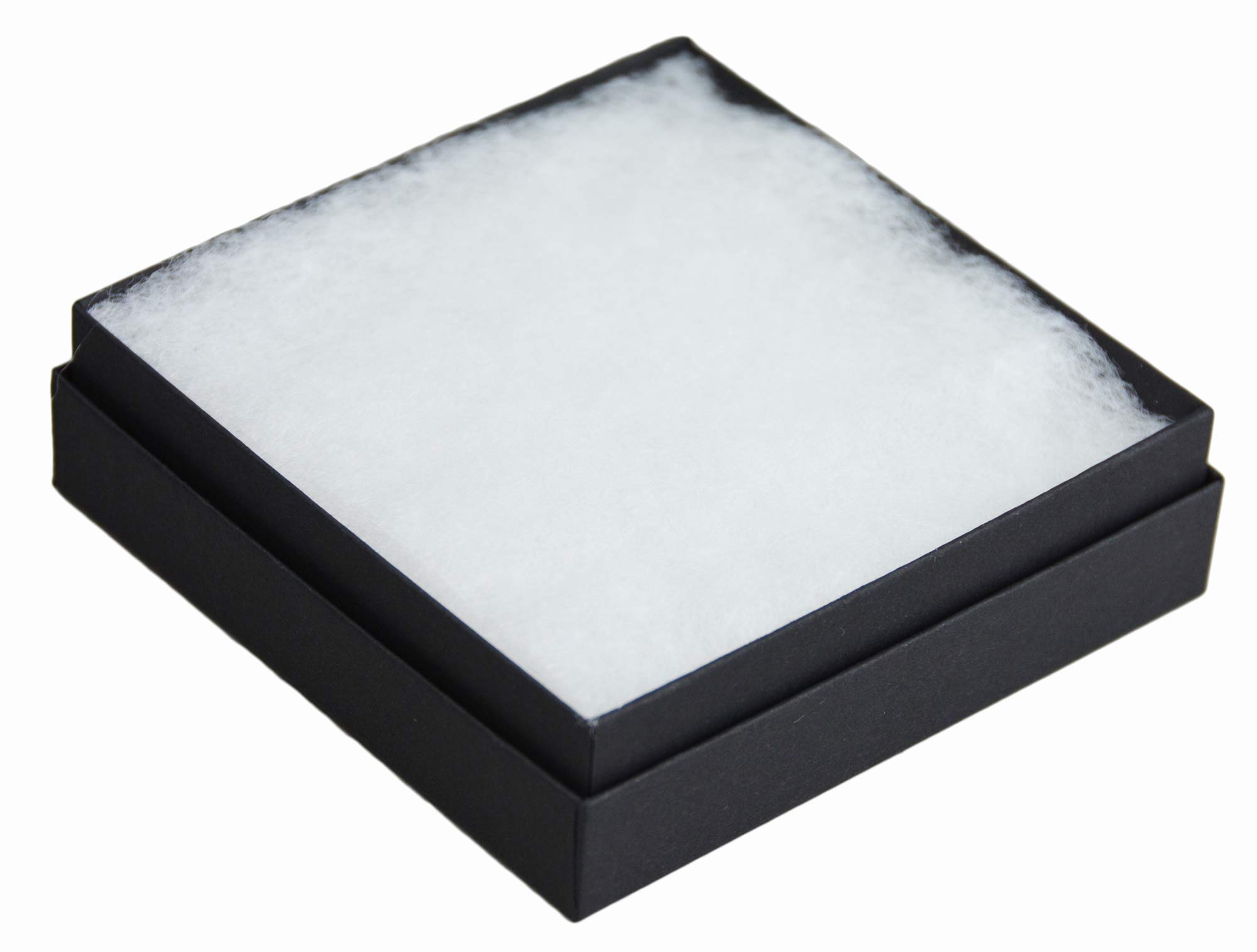 JPB Matte Black Cotton Filled Jewelry Box #33 (Case of 100) 3.5 inches x 3.5 inches