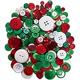 Buttons Galore and More 500-700 Pcs Mixed Color Assorted Sizes Round Resin Buttons for Crafts Sewing Scrapbooks (Christmas)