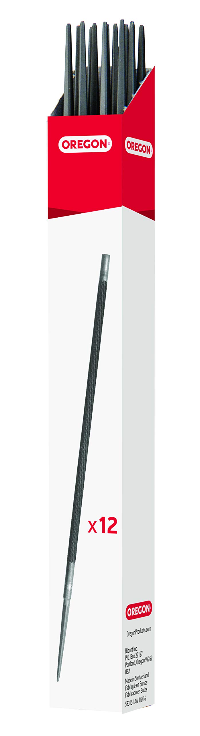 Oregon Round Chainsaw Files, 12 x 4.5mm (11/64"), Chain Sharpening Tools, Manual Chainsaw Sharpener, Double Cut Blade Files, Premium Quality Sharpener File Pack (Dark Blue)