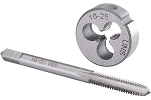 Burkit No 10-28 UNS Tap and Die Set, 10 x 28 UNS Machine Thread Tap and Round Die Right Hand