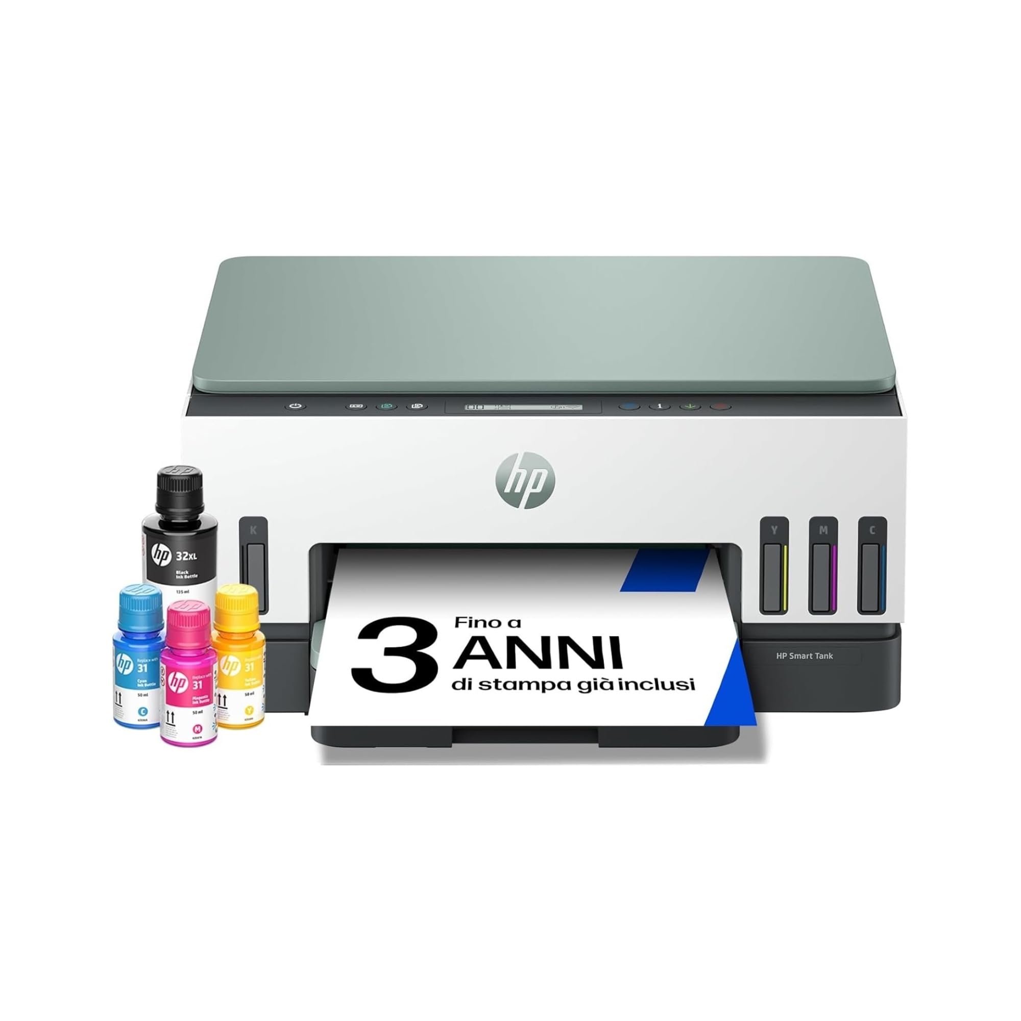 HP Smart Tank 7007 940Y5A, Stampante multifunzione a colori con Serbatoi d’Inchiostro, Stampa Fronte/Retro Automatico, Scansione, 15 ppm, Casa e Piccolo Ufficio, Fino a 3 anni di stampa inclusi