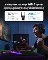 BrosTrend AX3000 WiFi 6 Extender Booster with Gigabit Port Dual Band view 2