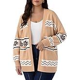 TIYOMI Women's Plus Size Knit Cardigan Open Front Sweaters Fall Winter Cardigan with Pocket XL-5XL (14W-28W)