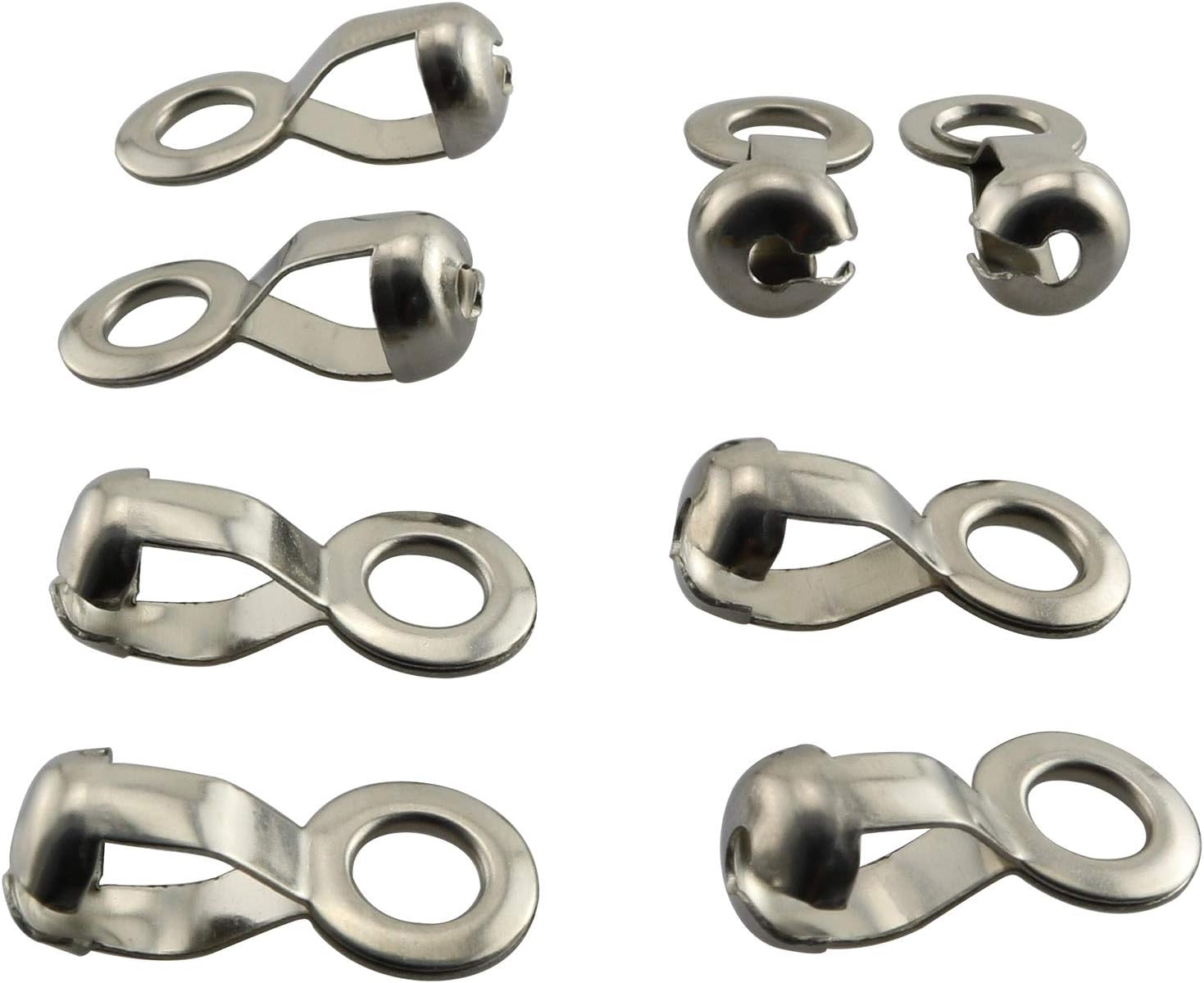 50-Pack Stainless Steel Ball Chain Connectors - Double Ring Links For 2mm/2.4mm Bead Chain